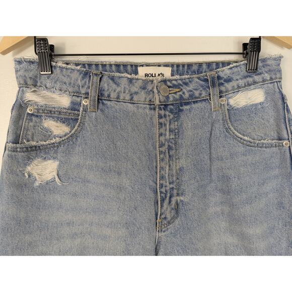 Rolla's Distressed Original Cropped Straight Leg Jean - Picture 4 of 9